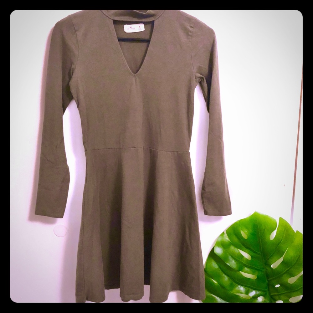 Hollister Olive Green Long Sleeve Dress
